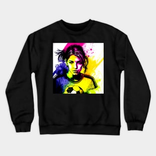 Soccer Player Graffiti Art Splash Paint Crewneck Sweatshirt